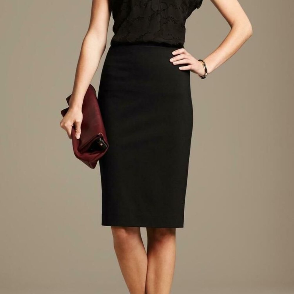 Banana Republic High Waist Black Pencil Skirt